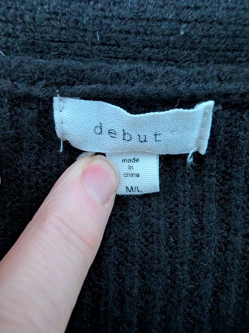 Black Open-Front Ribbed Cardigan with Pockets - Picture 4 of 4